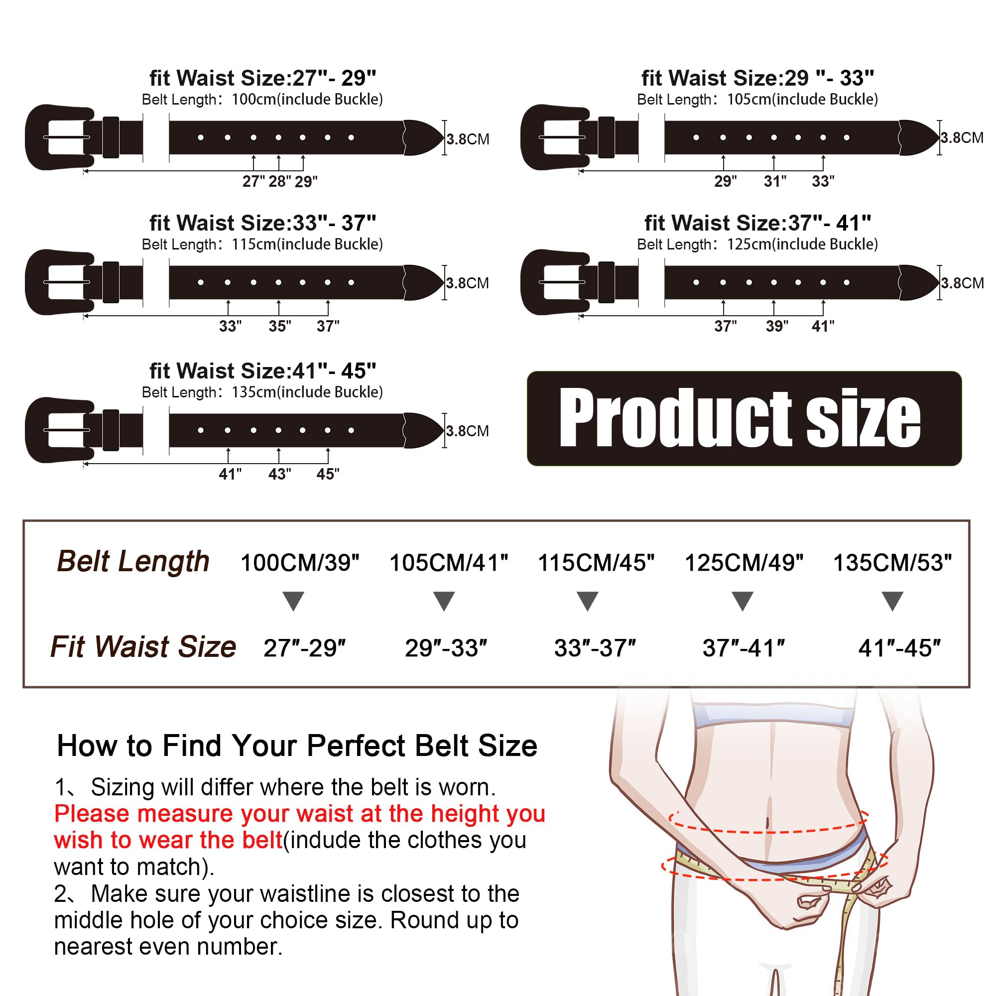 FIORETTO Men Women Rhinestone Belt Bling Western Studded Leather Belt Shining Diamond Waist Belt for Cowgirl Cowboy Jeans - Image 5
